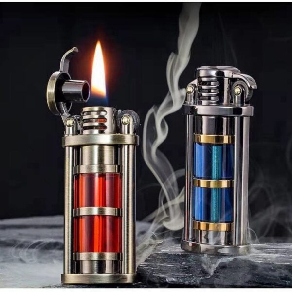 Zorro Grinding Wheel Transparent Fuel Tank Gas Lighter