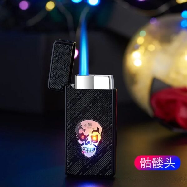 Skull LED Flash light Gas Lighter