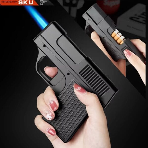 Refillable Gun Shape Cigarett Gas Lighter
